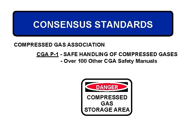 CONSENSUS STANDARDS COMPRESSED GAS ASSOCIATION CGA P-1 - SAFE HANDLING OF COMPRESSED GASES -