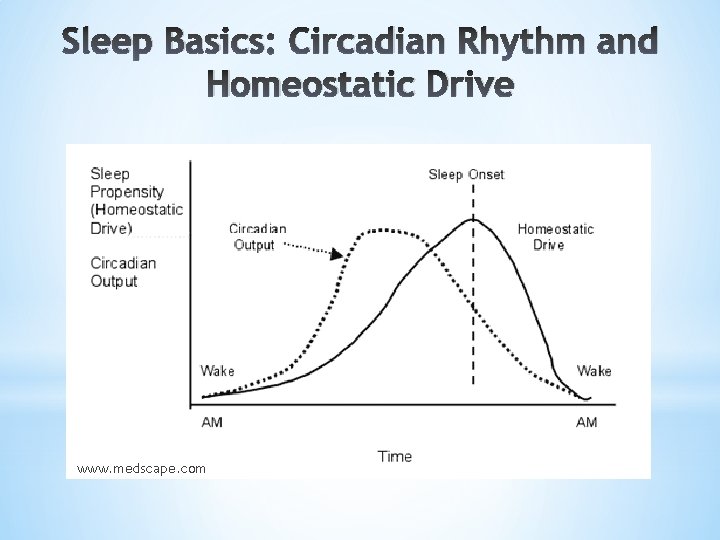 Sleep Basics: Circadian Rhythm and Homeostatic Drive www. medscape. com 