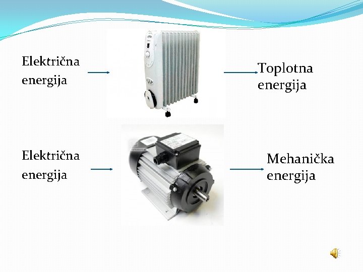 Električna energija Toplotna energija Mehanička energija 