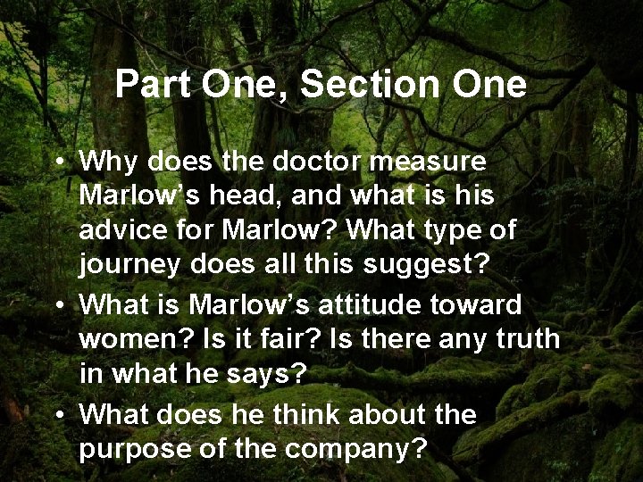 Part One, Section One • Why does the doctor measure Marlow’s head, and what