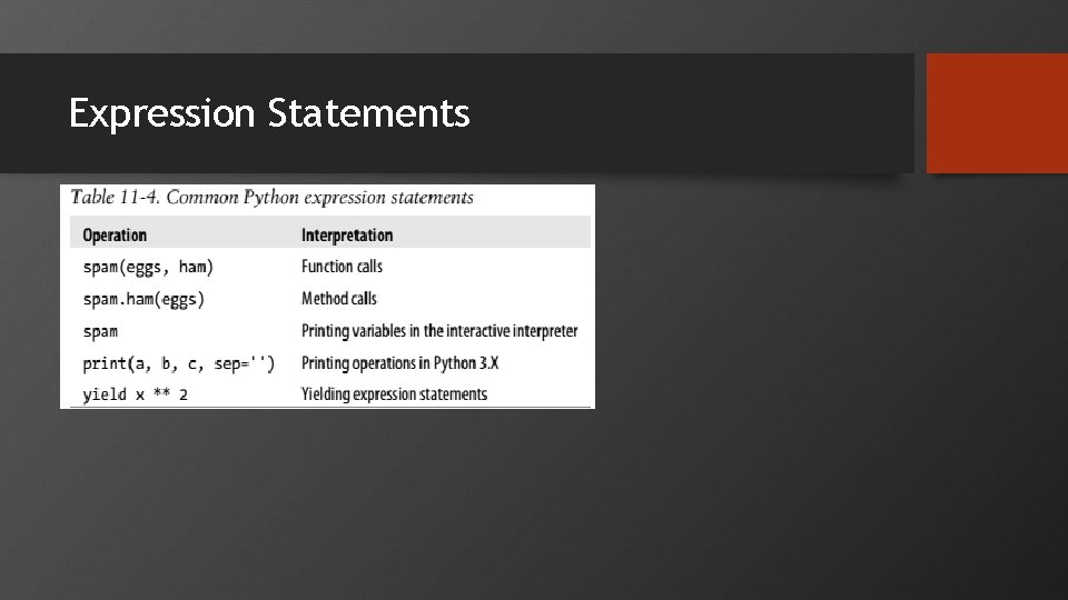 Expression Statements 