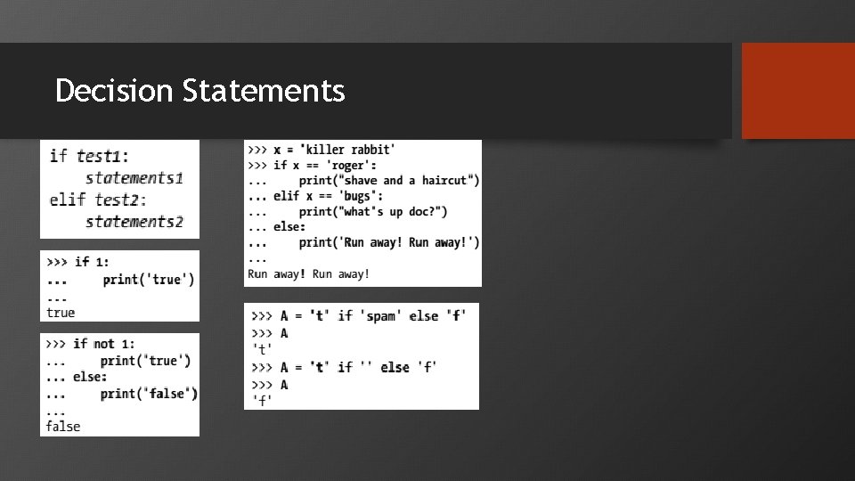 Decision Statements 