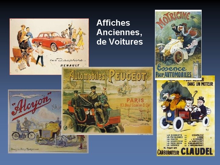 Affiches Anciennes, de Voitures 