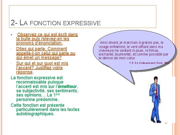 2 - LA FONCTION EXPRESSIVE - Observez ce qui est écrit dans la bulle