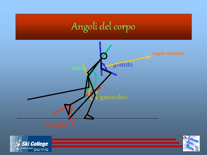 Angoli del corpo Angolo considerato anca gomito ginocchio Caviglia bormio 