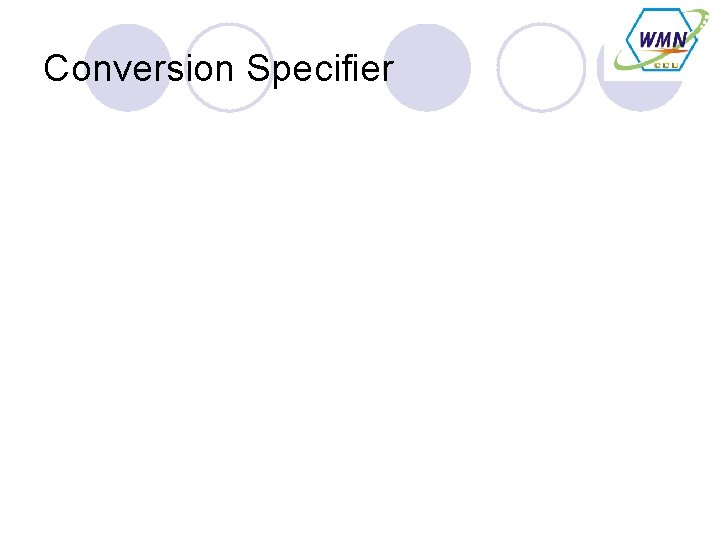 Conversion Specifier 