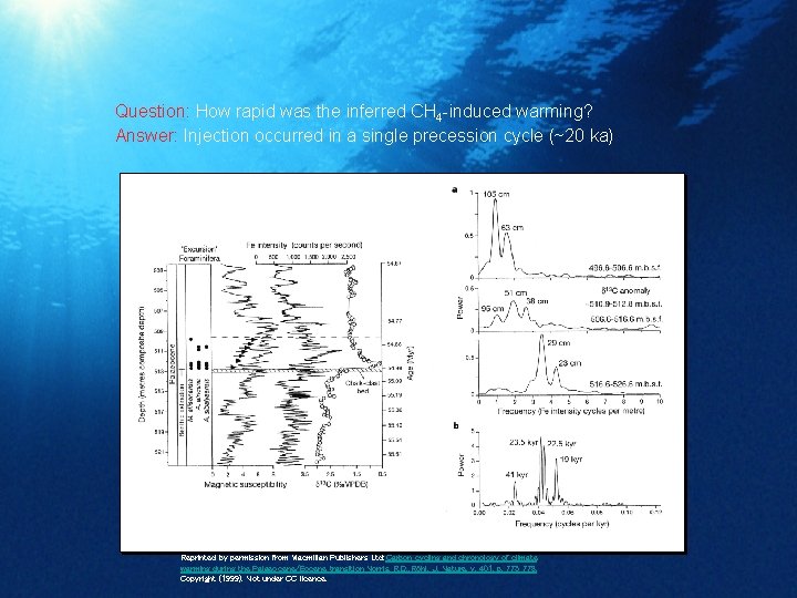 Question: How rapid was the inferred CH 4 -induced warming? Answer: Injection occurred in