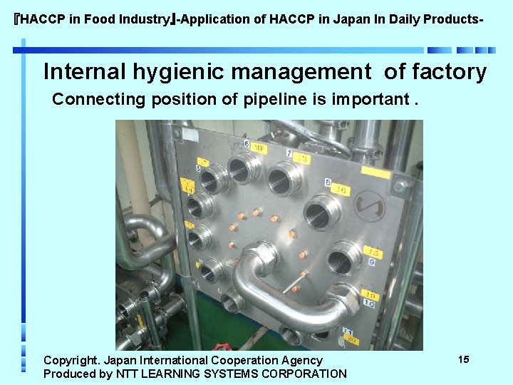 『HACCP in Food Industry』-Application of HACCP in Japan In Daily Products- Internal hygienic management