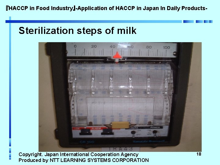 『HACCP in Food Industry』-Application of HACCP in Japan In Daily Products- Sterilization steps of