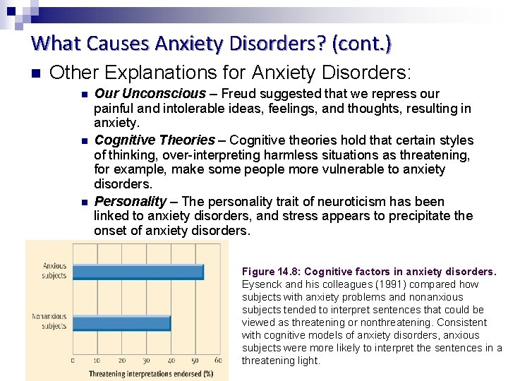 What Causes Anxiety Disorders? (cont. ) n Other Explanations for Anxiety Disorders: n n