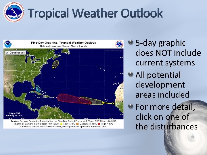 5 -day graphic does NOT include current systems All potential development areas included For