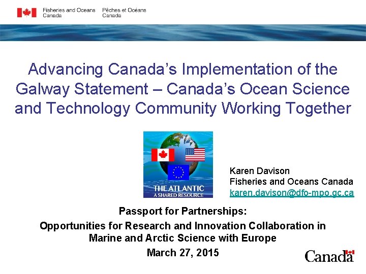 Advancing Canada’s Implementation of the Galway Statement – Canada’s Ocean Science and Technology Community