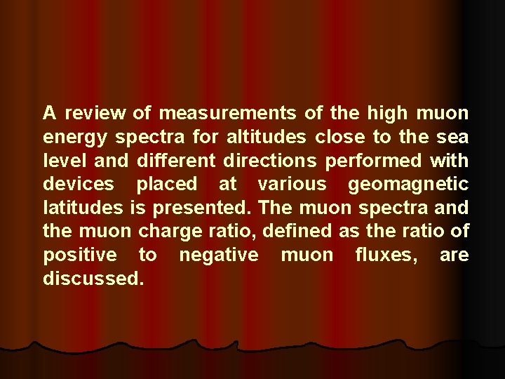 A review of measurements of the high muon energy spectra for altitudes close to