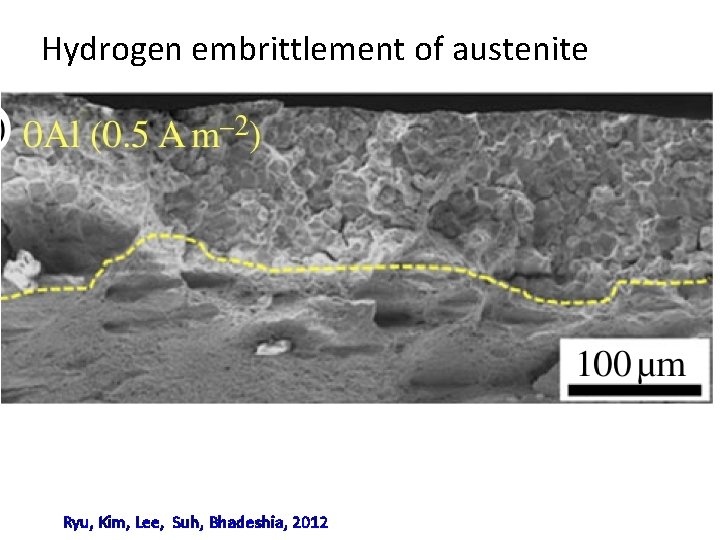 Hydrogen embrittlement of austenite Ryu, Kim, Lee, Suh, Bhadeshia, 2012 