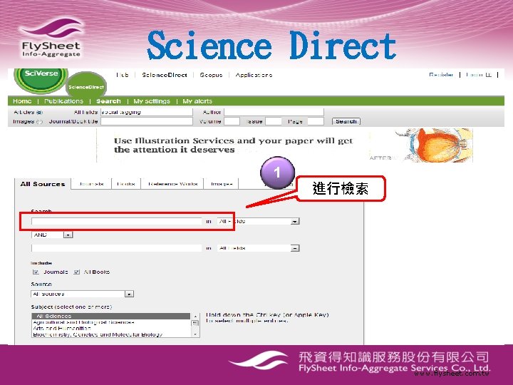 Science Direct 1 進行檢索 www. flysheet. com. tw 
