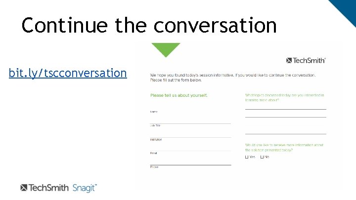 Continue the conversation bit. ly/tscconversation Continue the conversation bit. ly/tscconversation