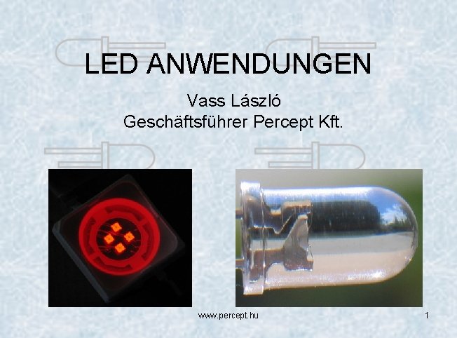 LED ANWENDUNGEN Vass László Geschäftsführer Percept Kft. www. percept. hu 1 