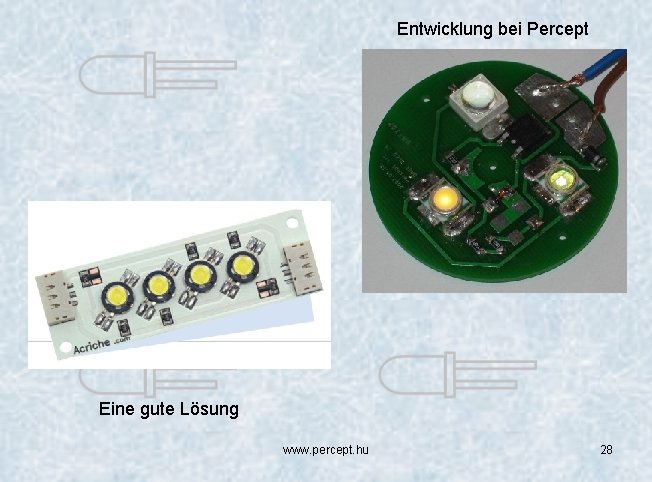 Entwicklung bei Percept Eine gute Lösung www. percept. hu 28 