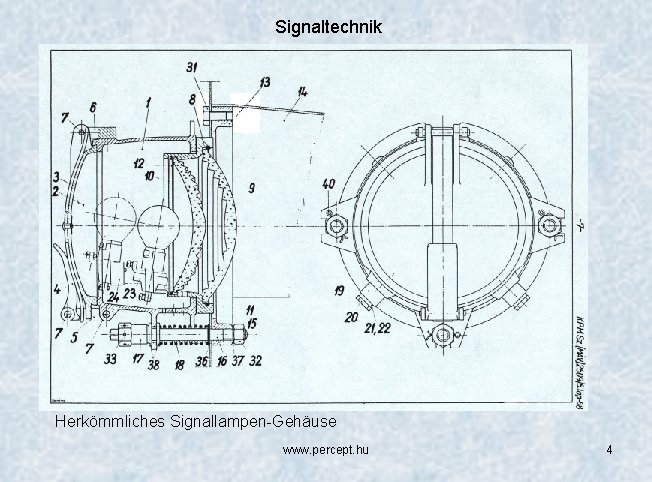 Signaltechnik Herkömmliches Signallampen-Gehäuse www. percept. hu 4 