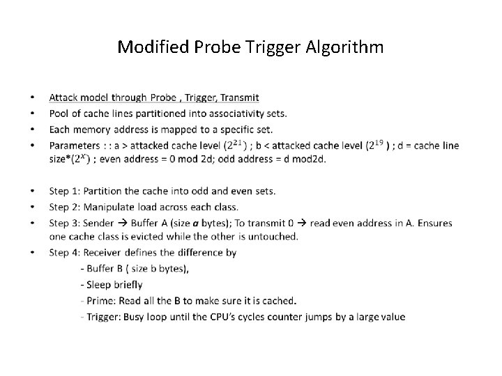 Modified Probe Trigger Algorithm • 