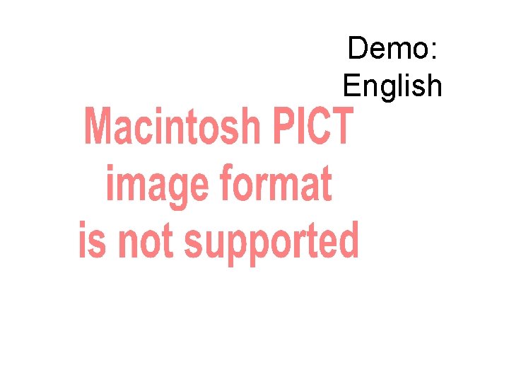 Demo: English 