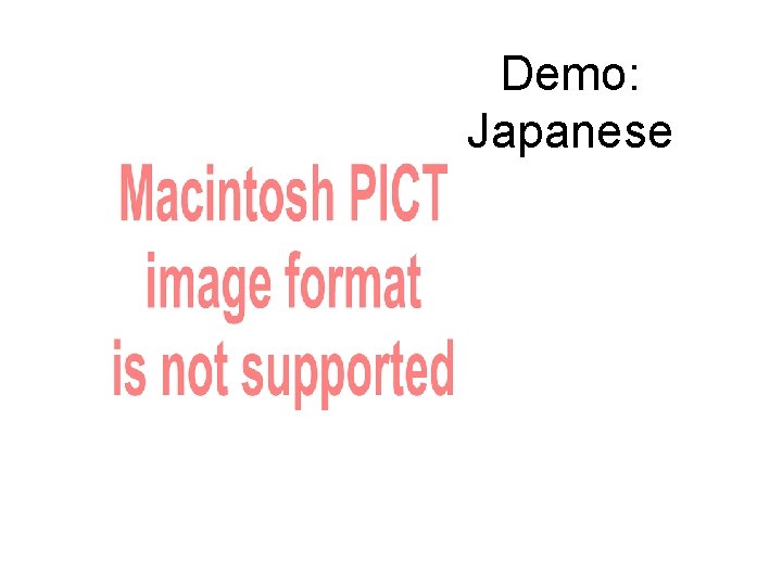 Demo: Japanese 