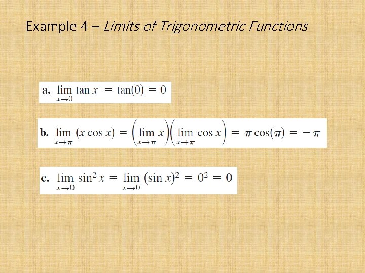 Example 4 – Limits of Trigonometric Functions 