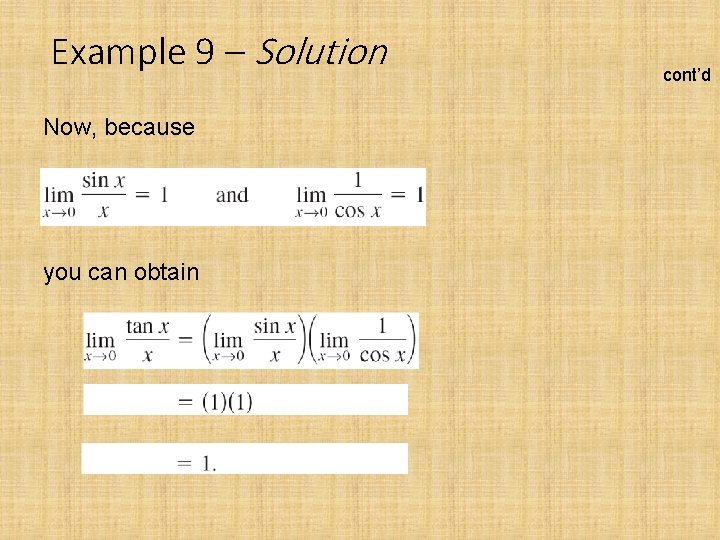 Example 9 – Solution Now, because you can obtain cont’d 