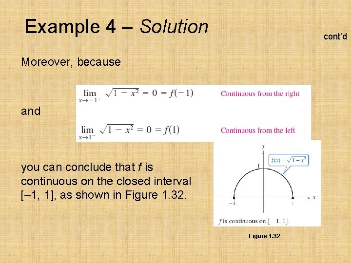 Example 4 – Solution cont’d Moreover, because and you can conclude that f is
