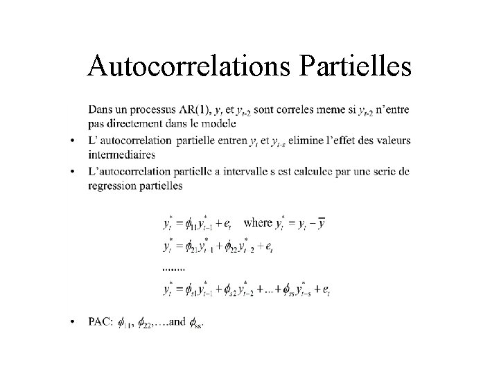 Autocorrelations Partielles 