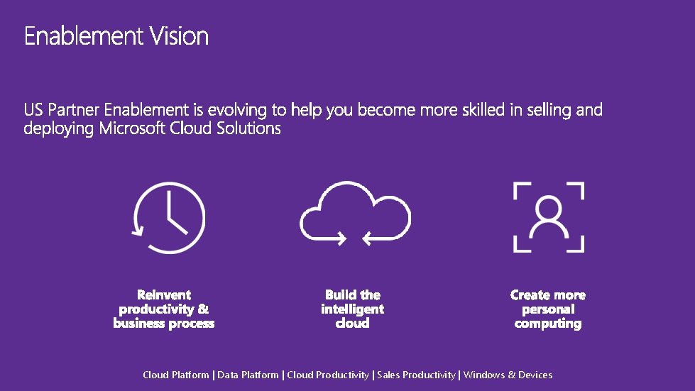 Cloud Platform | Data Platform | Cloud Productivity | Sales Productivity | Windows &