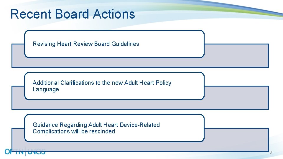 Recent Board Actions Revising Heart Review Board Guidelines Additional Clarifications to the new Adult