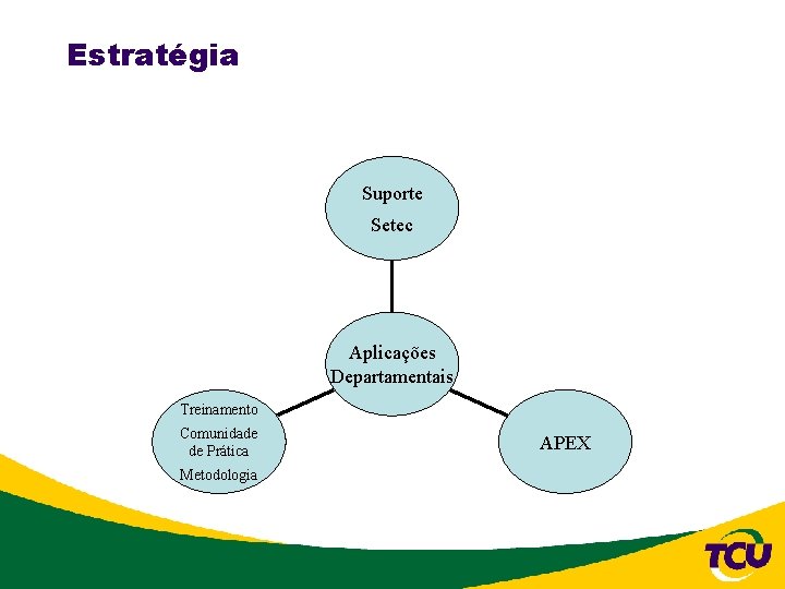 Estratégia Suporte Setec Aplicações Departamentais Treinamento Comunidade de Prática Metodologia APEX 