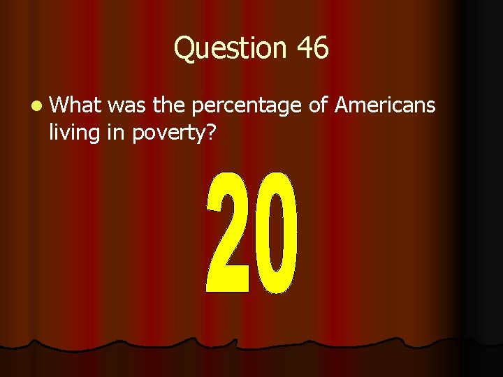 Question 46 l What was the percentage of Americans living in poverty? 