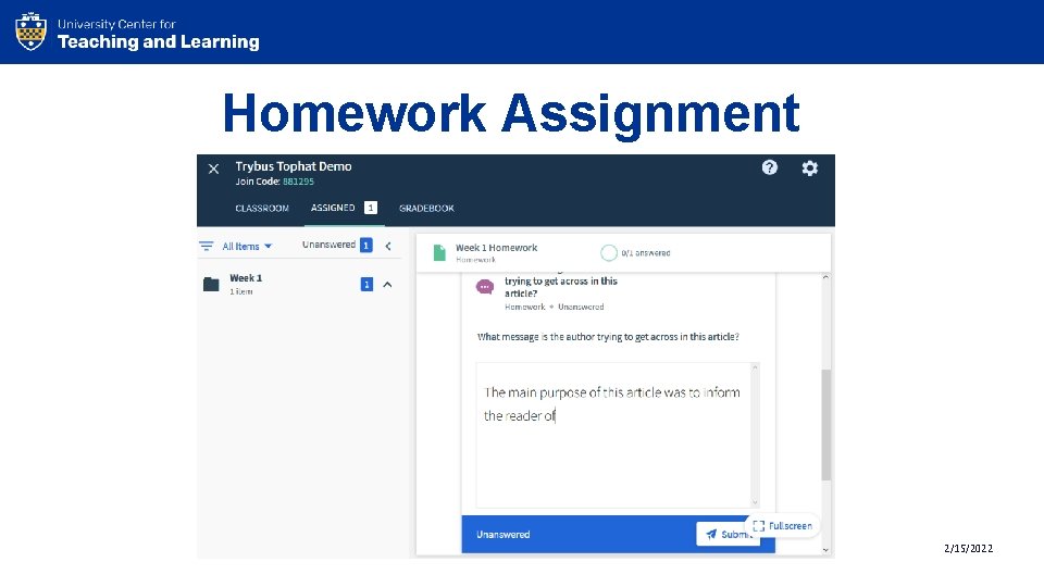 Homework Assignment 2/15/2022 