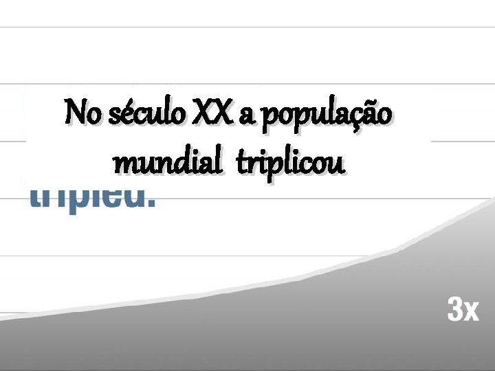 No século XX a população mundial triplicou 