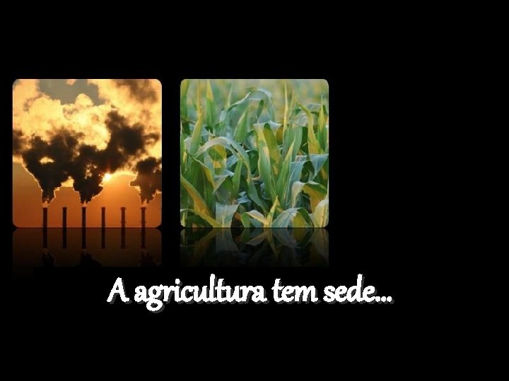 A agricultura tem sede… 