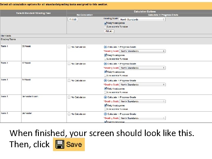 When finished, your screen should look like this. Then, click 