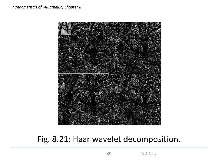 Fundamentals of Multimedia, Chapter 8 Fig. 8. 21: Haar wavelet decomposition. 65 Li &