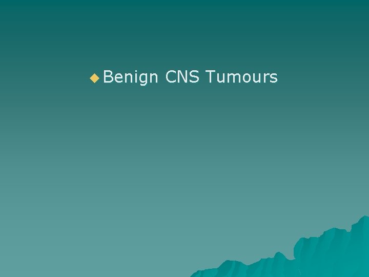 u Benign CNS Tumours 