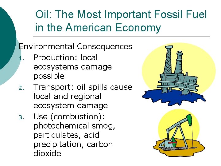 Oil: The Most Important Fossil Fuel in the American Economy Environmental Consequences 1. Production: