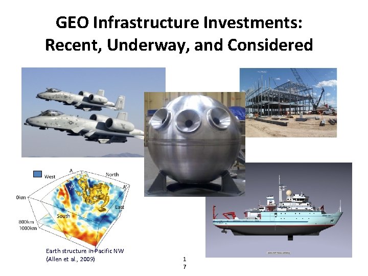 GEO Infrastructure Investments: Recent, Underway, and Considered Earth structure in Pacific NW (Allen et