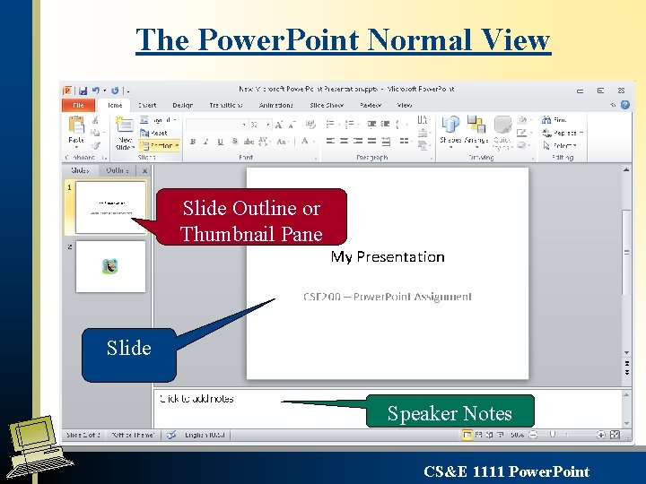 Normal View Point Microsoft Power Point Objectives Learning about Presentation Software