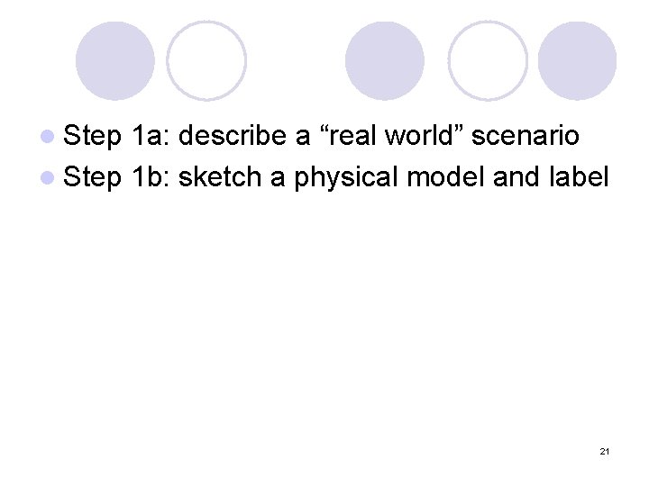 l Step 1 a: describe a “real world” scenario l Step 1 b: sketch