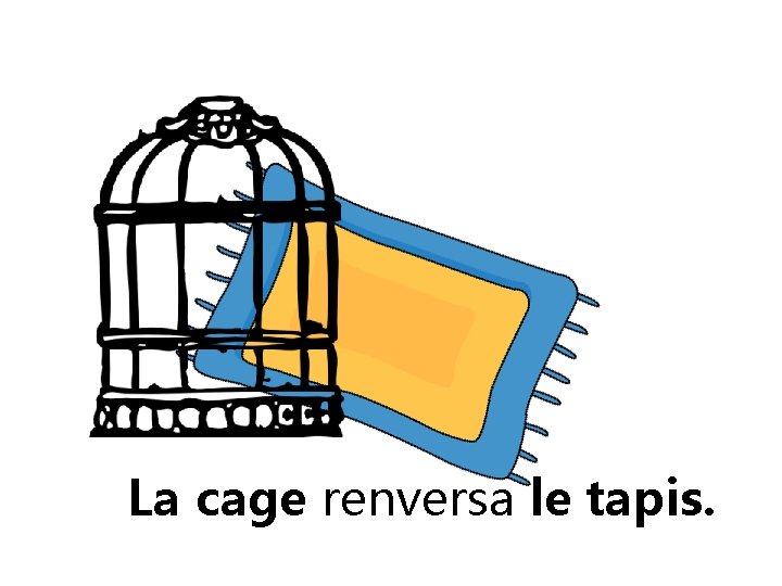La cage renversa le tapis. La cage renversa le tapis.