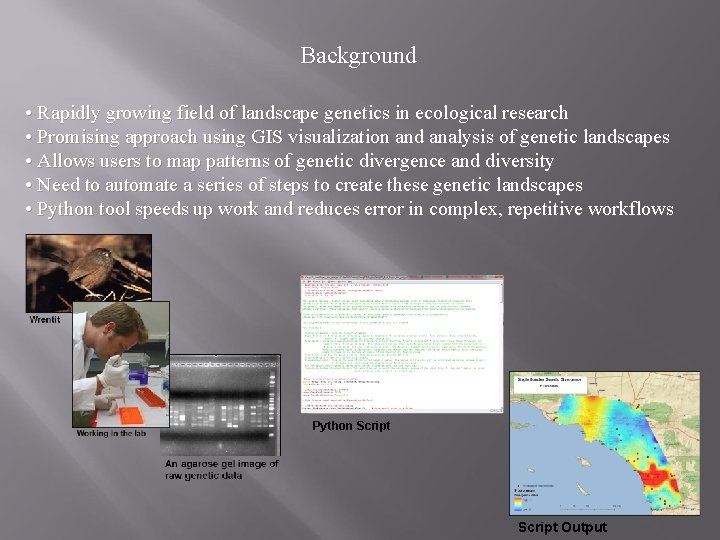 Background • Rapidly growing field of landscape genetics in ecological research • Promising approach Background • Rapidly growing field of landscape genetics in ecological research • Promising approach