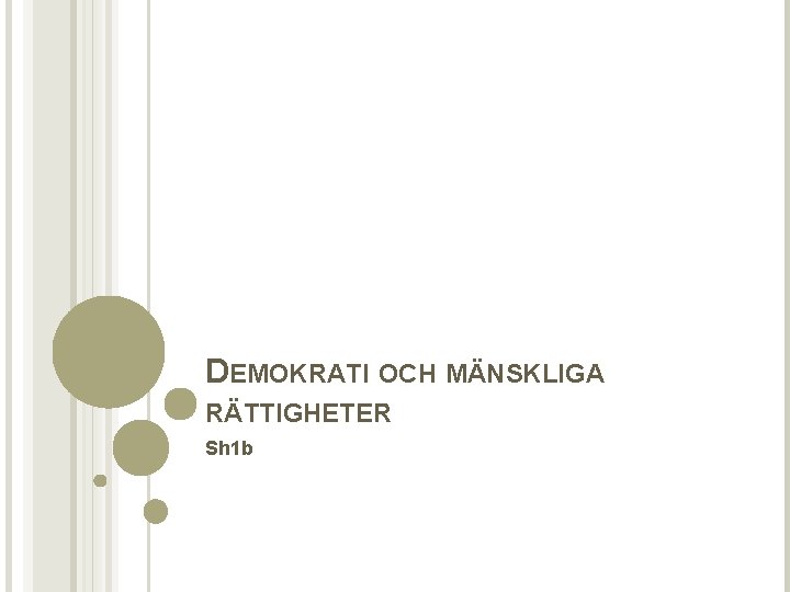 DEMOKRATI OCH MÄNSKLIGA RÄTTIGHETER Sh 1 b 