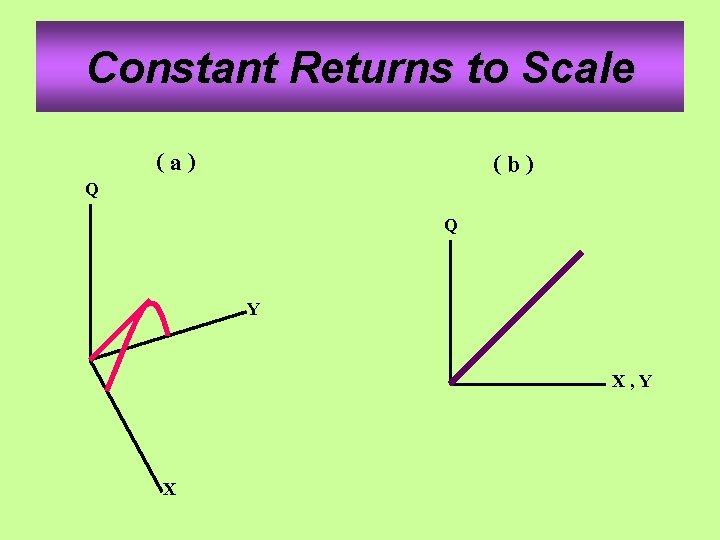 Constant Returns to Scale Q (a) (b) Q Y X, Y X 