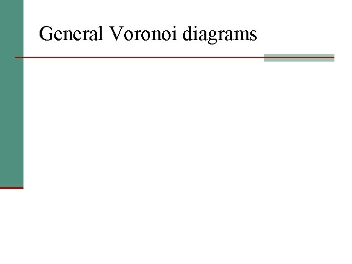 General Voronoi diagrams 