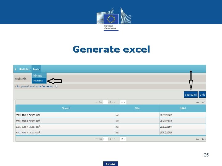 Generate excel 35 Eurostat 